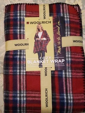 NWT-Woolrich Plaid Cozy Blanket Wrap